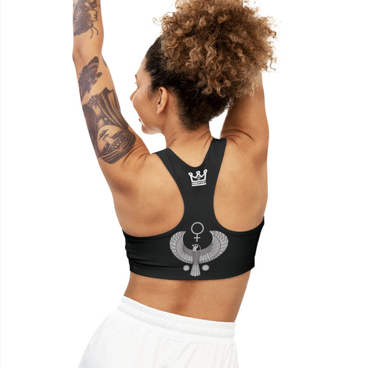 Melanin Queen, Padded Sports Bra (AOP) image 0